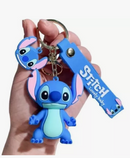 Chaveiros 3d Stitch E Angel Emborrachado Com Metal
