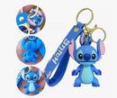 Chaveiros 3d Stitch E Angel Emborrachado Com Metal