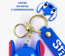 Chaveiros 3d Stitch E Angel Emborrachado Com Metal