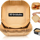 Forma Descartável Quadrada Air Fryer/fritadeira 20cm 50u