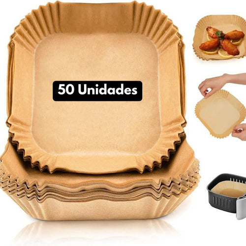 Forma Descartável Quadrada Air Fryer/fritadeira 20cm 50u