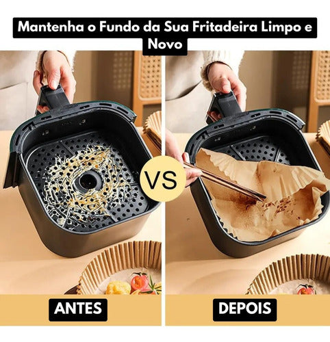 Forma Descartável Quadrada Air Fryer/fritadeira 20cm 50u
