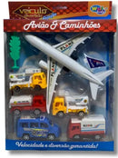 Kit Brinquedo Avião E Caminhão De Bombeiro Resgate Jatinho