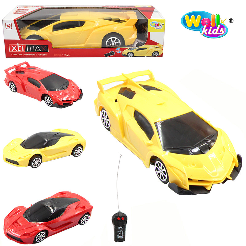 Carro C/controle Remoto S/fio Possante 3 Funções A Pilha