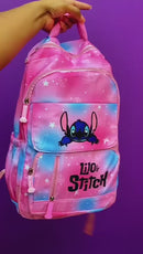 Mochila Stitch Luxo Escolar Grande Juvenil Com Lindo Brinde
